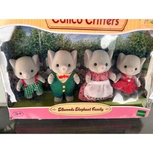 MINT Vintage Calico Critters Ellwoods Elephant Family New in Damaged Box